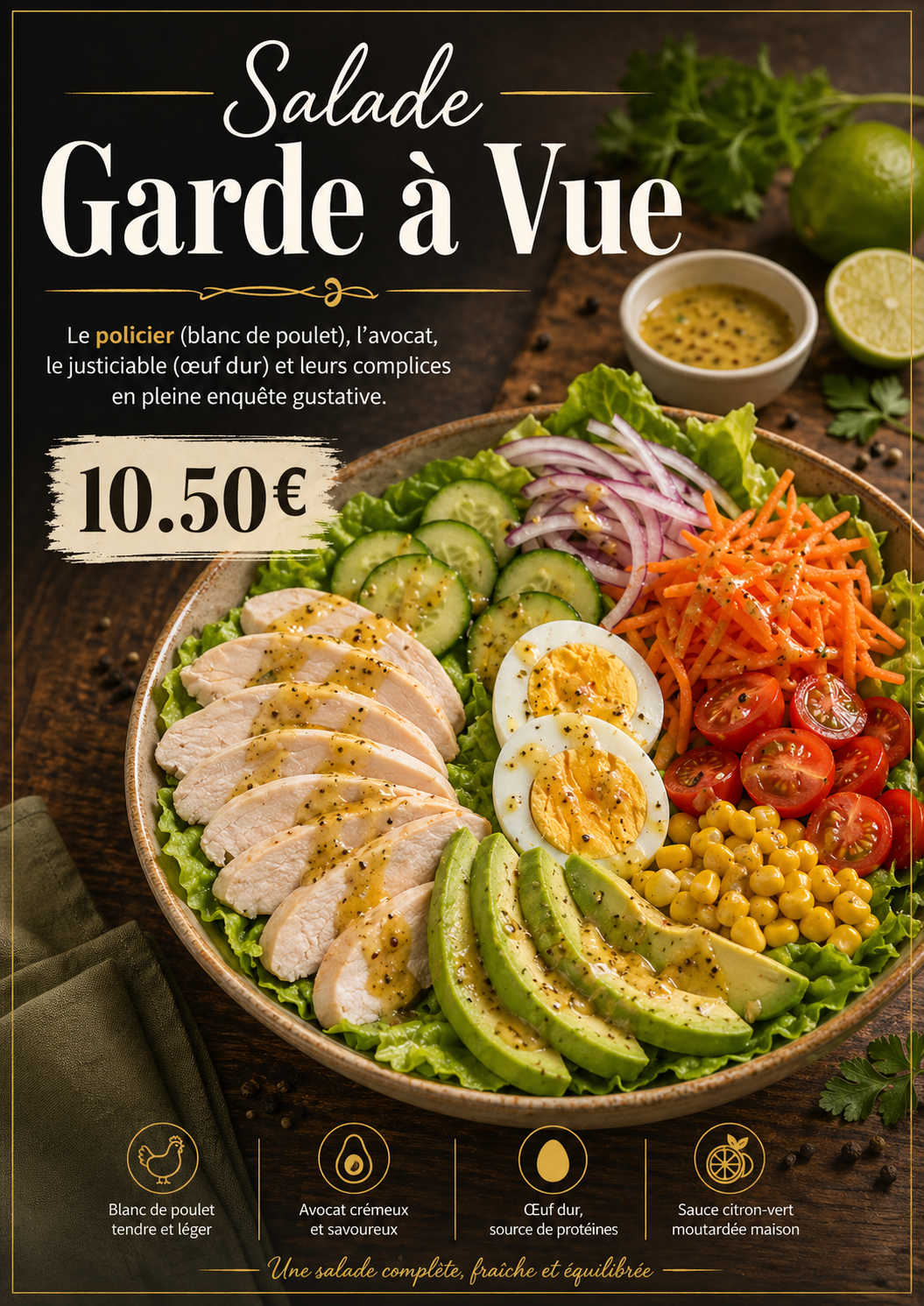 Fiche de la salade Garde à vue des Délices de Rosa